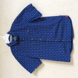 Baker By Ted Baker Boys Anchor Short Sleeve Button Down Shirt Size 8